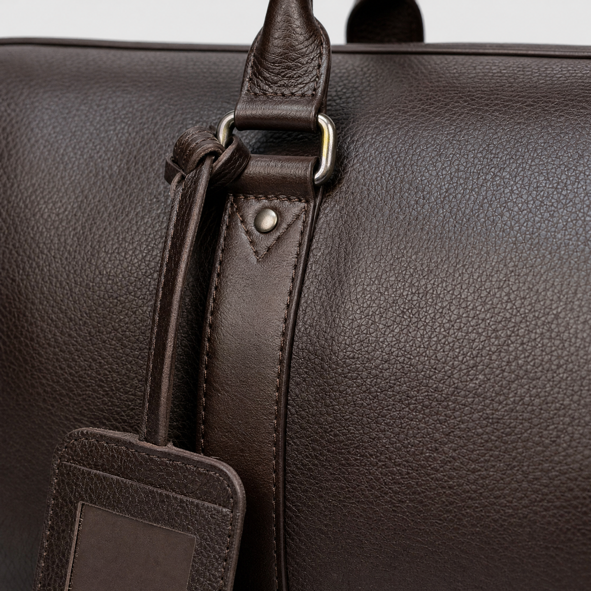 Sac en Cuir de Voyage pour Homme, coloris Marron, detail couture et finition