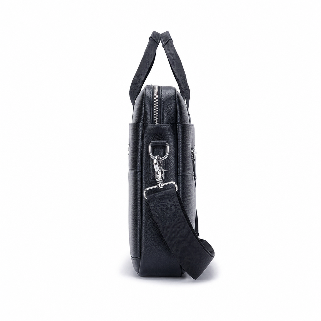 Sacoche Ordinateur Homme, coloris Noir, vue latérale