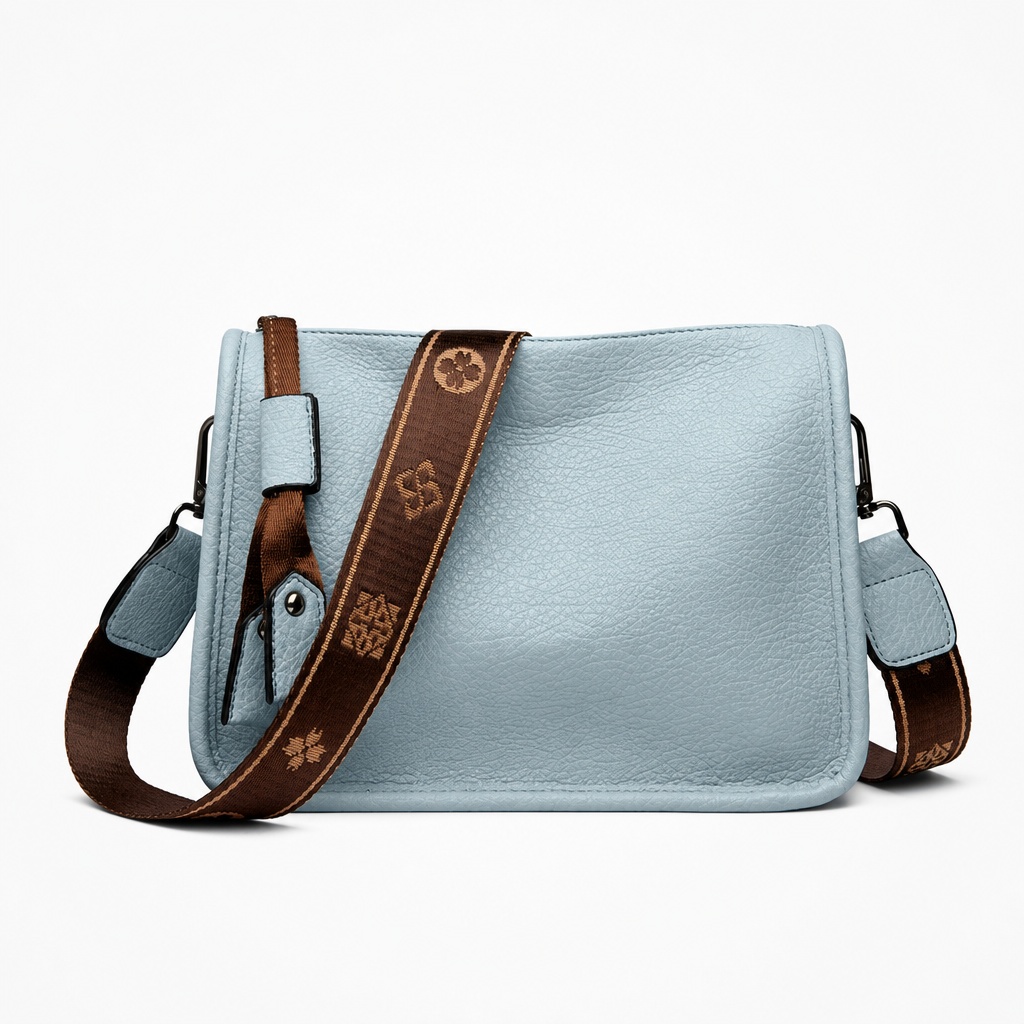 Sac Cuir Femme, coloris Bleu ciel, vue de face