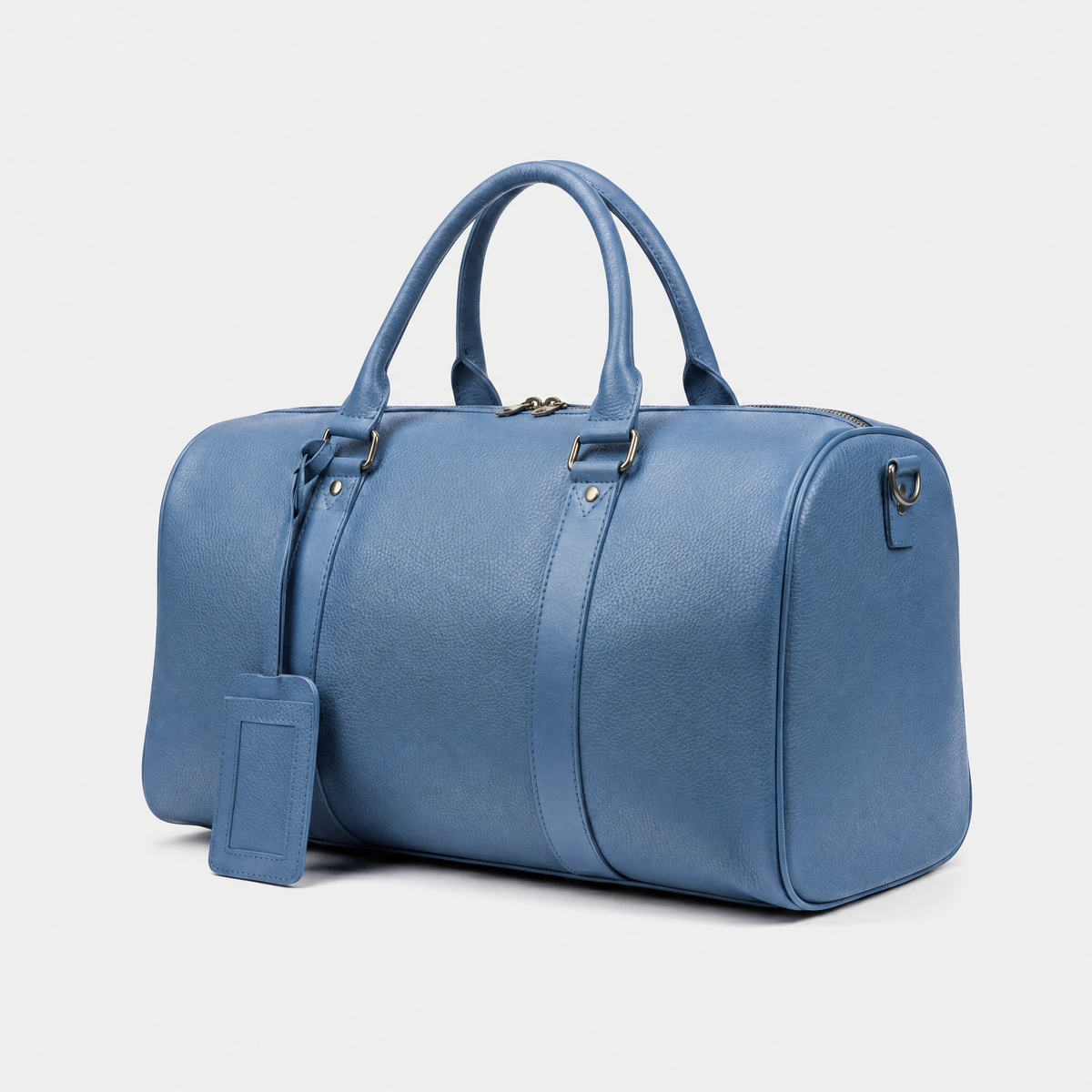 Sac en Cuir de Voyage pour Homme, coloris Bleu, vue trois quarts