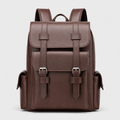 Sac a Dos Homme en Cuir, coloris Marron Fonce, vue de face