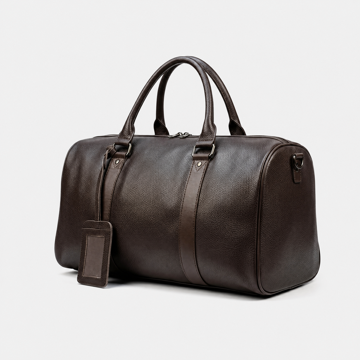 Sac en Cuir de Voyage pour Homme, coloris Marron, vue trois quarts