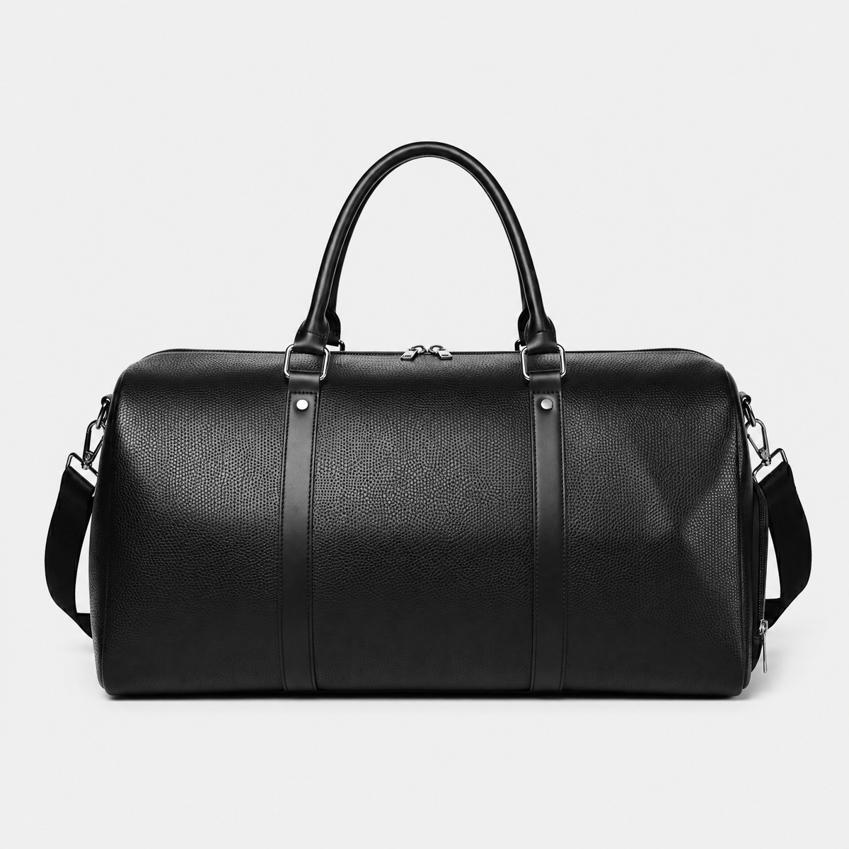 Sac de Voyage Simili Cuir Homme, coloris Noir, vue de face