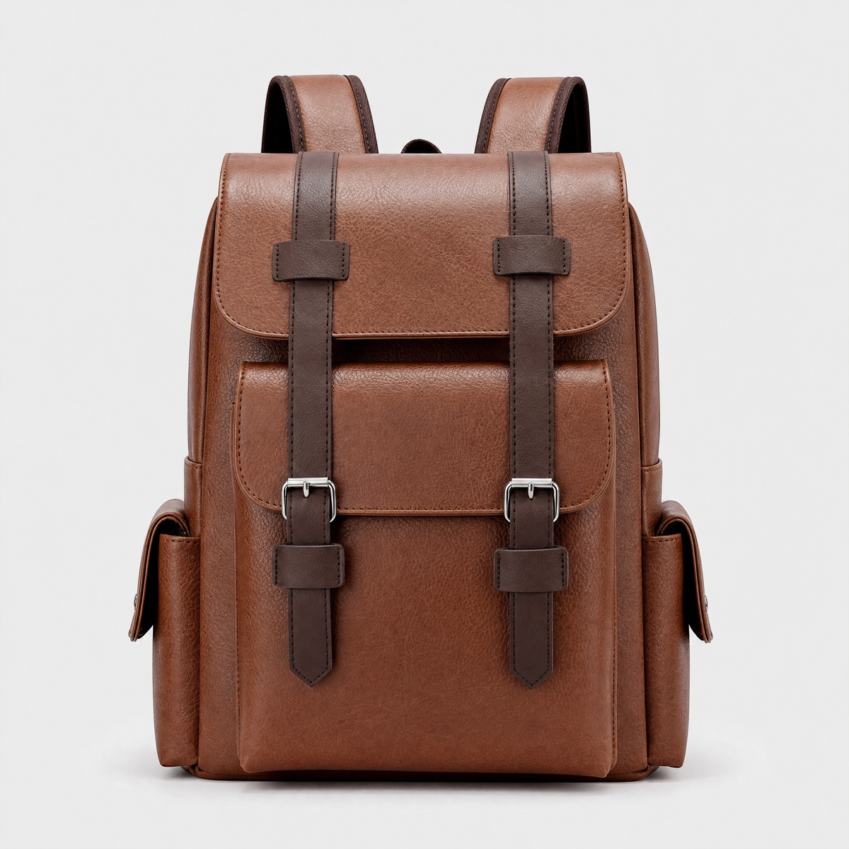 Sac a Dos Homme en Cuir, coloris Marron, vue de face