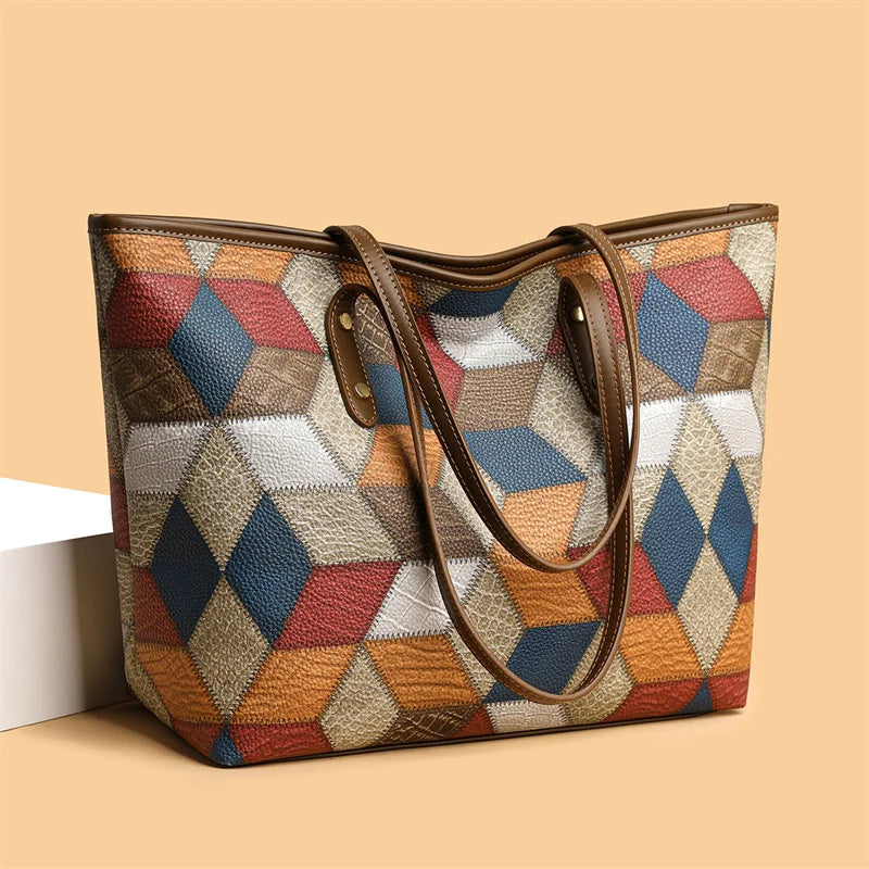 Sac Cabas Graphique Multicolore