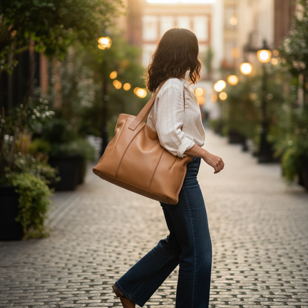 Sac Cabas Cuir Souple Grand Format