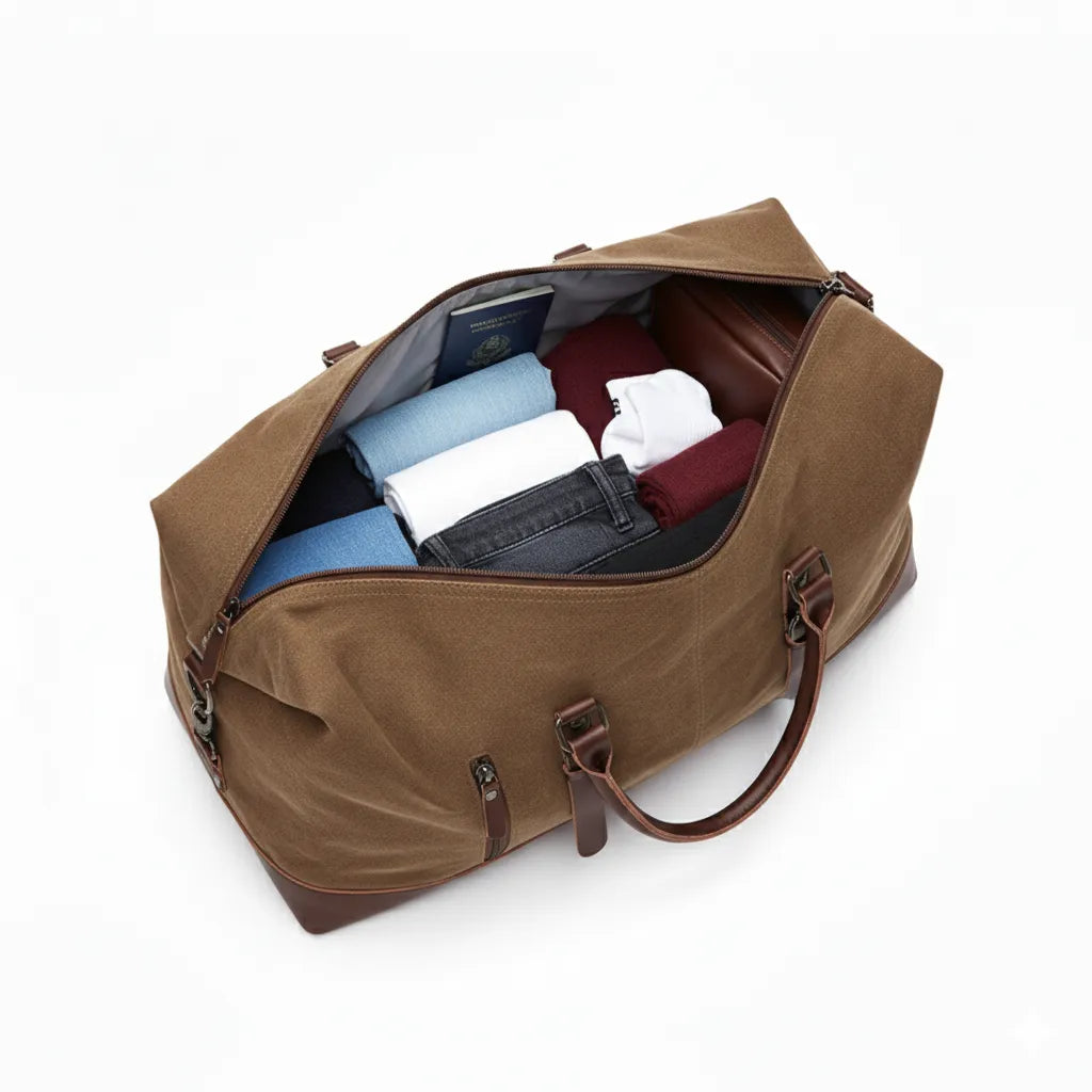 Sac de Voyage Homme Cuir Synthétique Vintage - Sac de Voyage Homme Cuir Synthétique Vintage - 