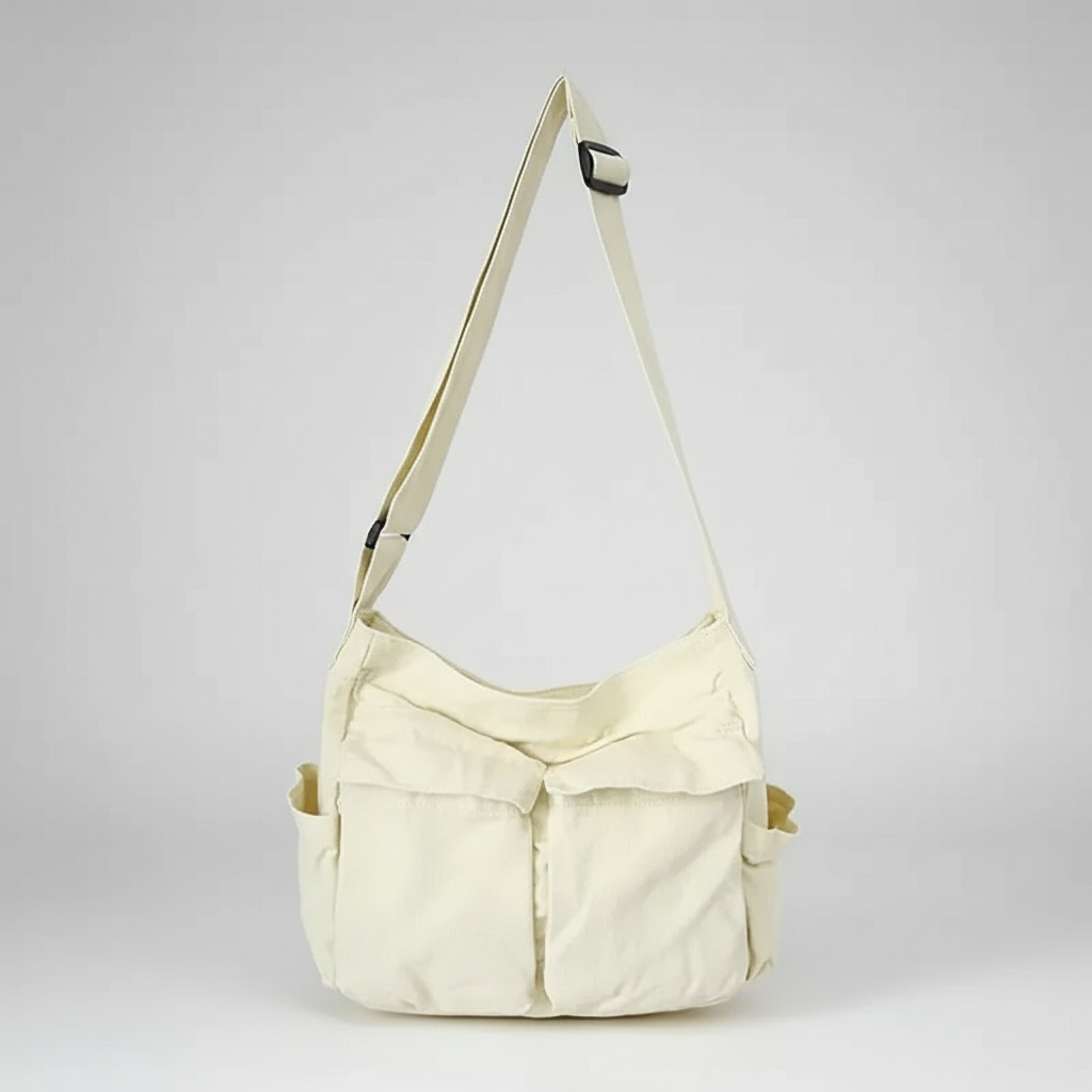 Sac à Bandoulière en Toile Multipoche