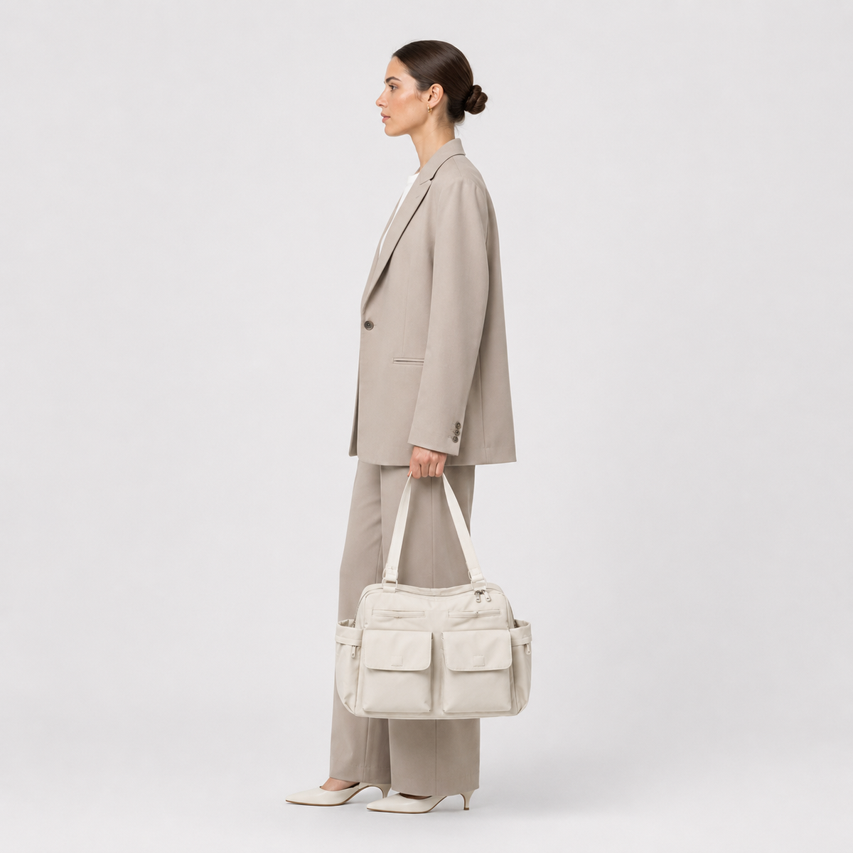 Sac à Bandoulière en Toile Multipoche