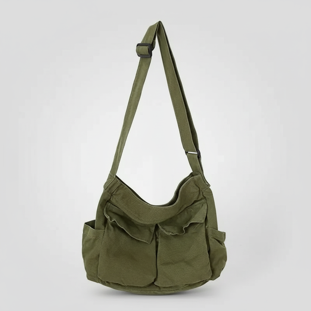 Sac à Bandoulière en Toile Multipoche