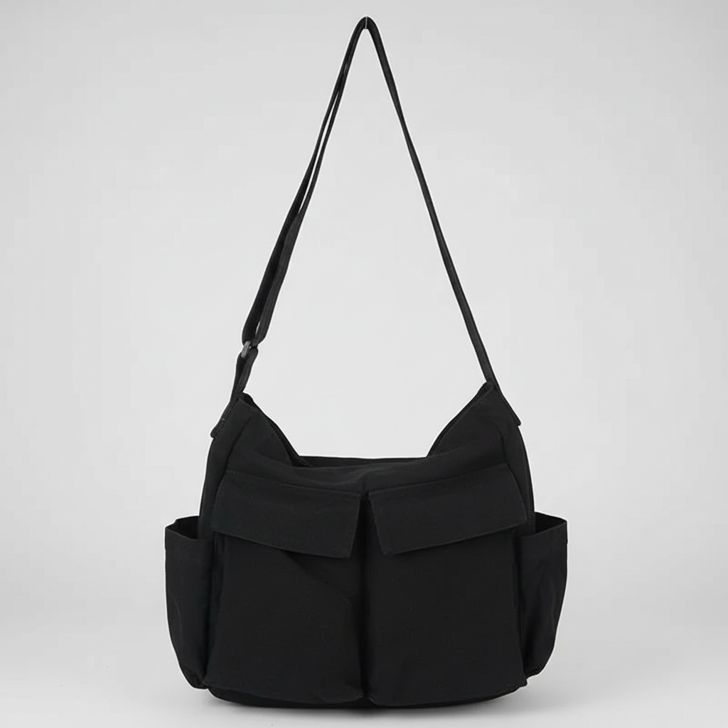 Sac à Bandoulière en Toile Multipoche