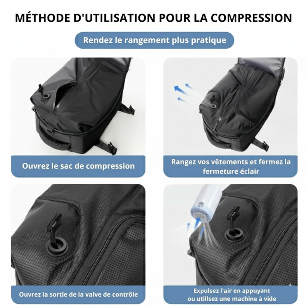 Sac à Dos Cabine Compression Sous Vide