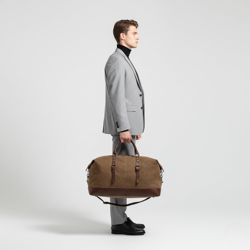 Sac de Voyage Homme Cuir Synthétique Vintage