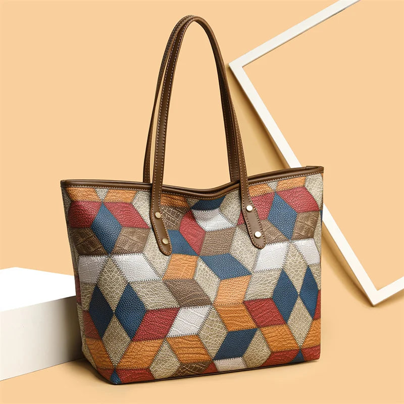 Sac Cabas Graphique Multicolore