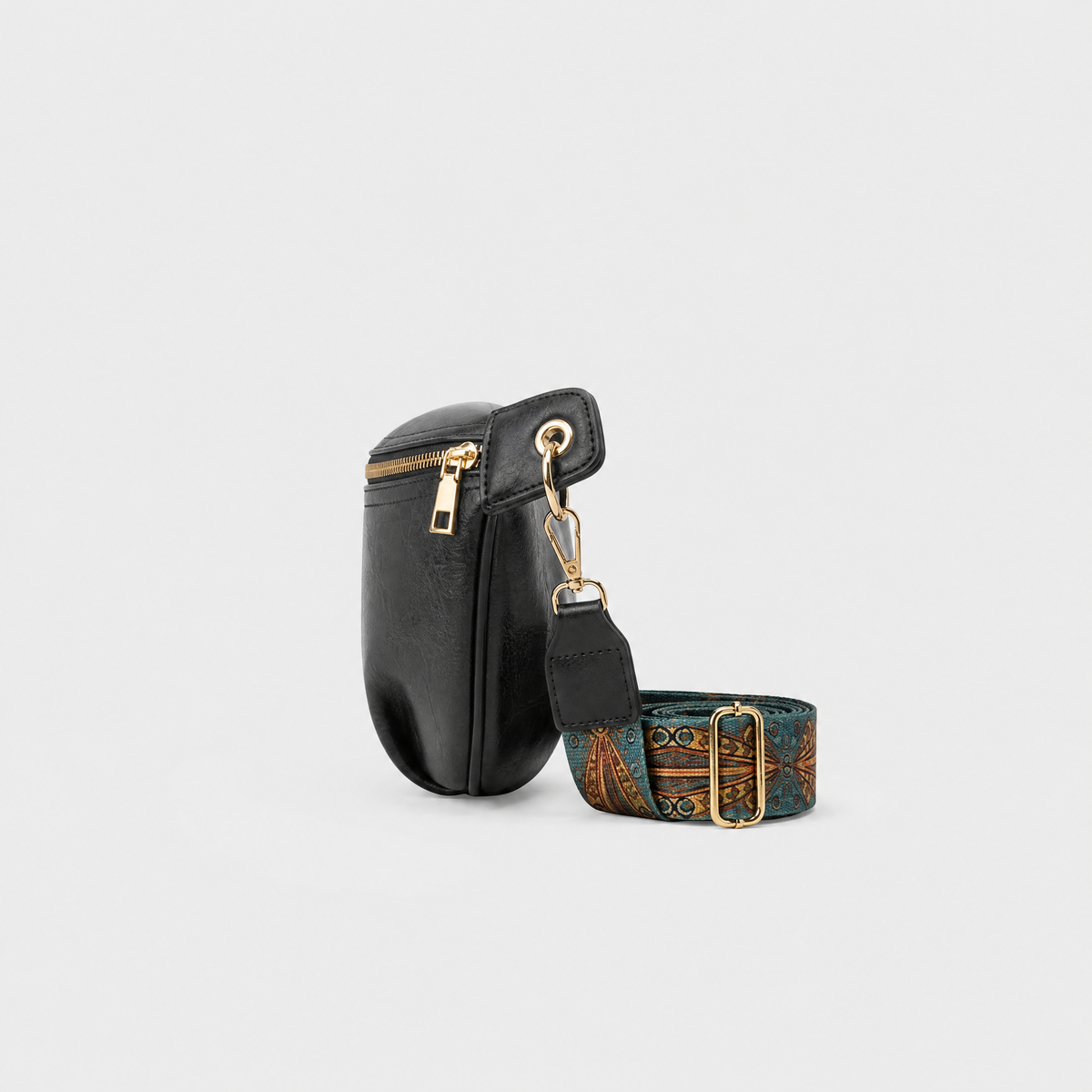 Sac Banane Cuir Femme, coloris Noir, vue de profil