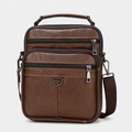 Sacoche Bandouliere Homme Cuir, coloris Marron Metal, vue de face