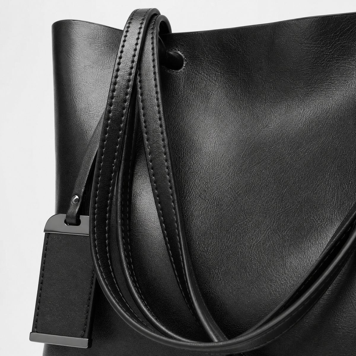 Sac Cuir Femme Bandoulière, coloris Noir, détail