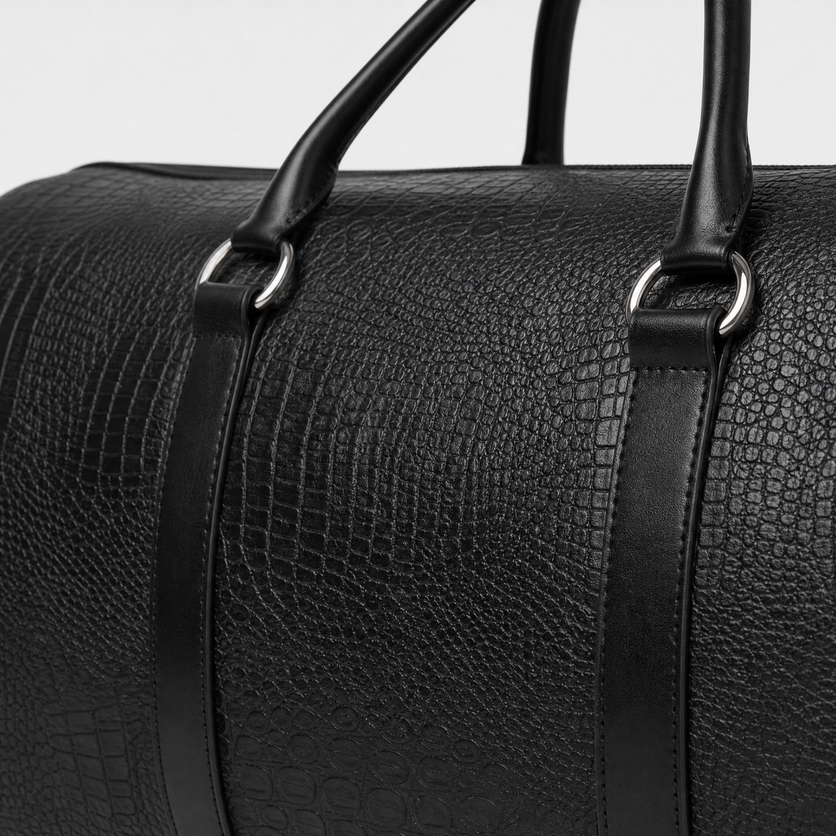 Sac en Cuir Homme Voyage, coloris Noir, détail