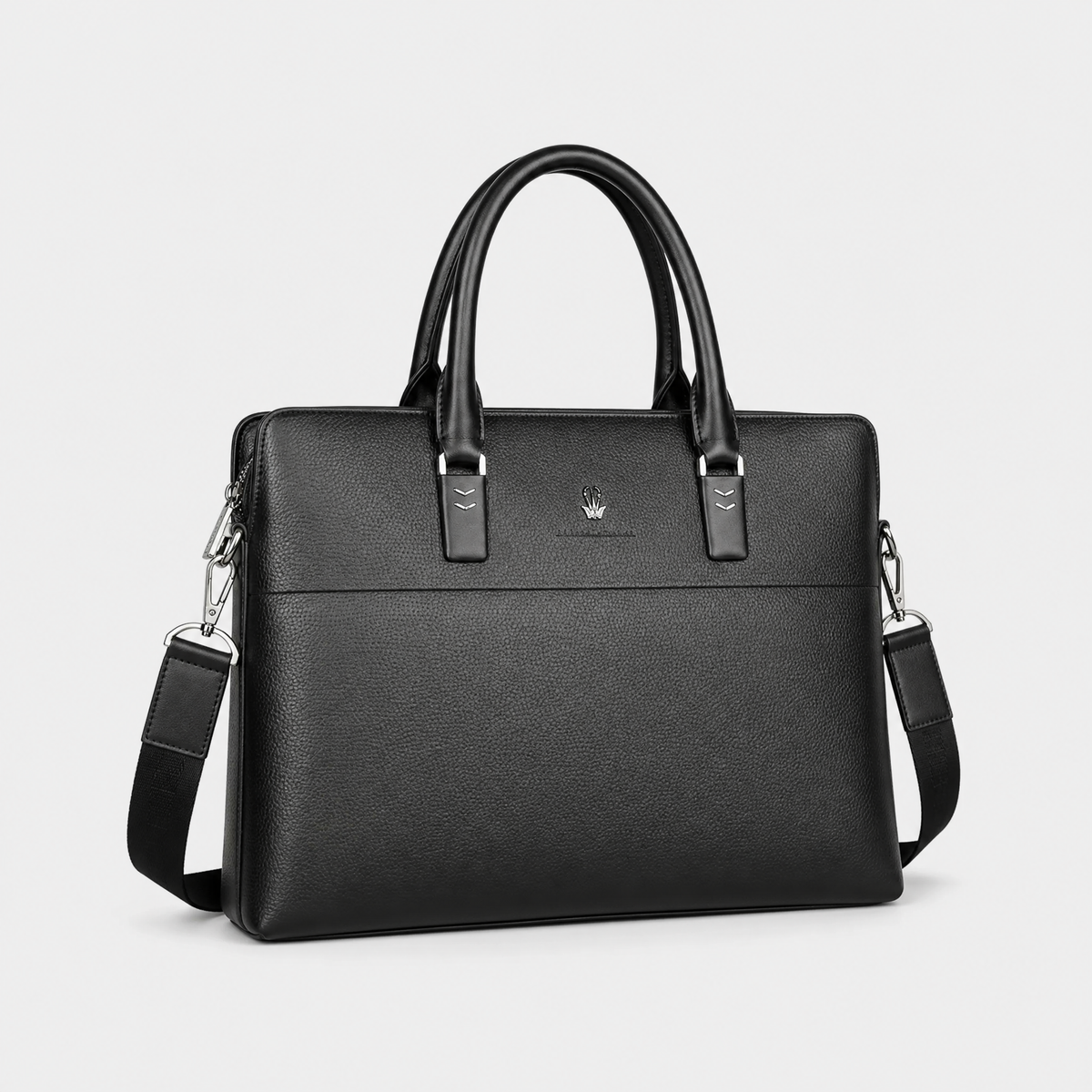 Sac Cuir Ordinateur Homme, coloris Noir, vue trois quarts