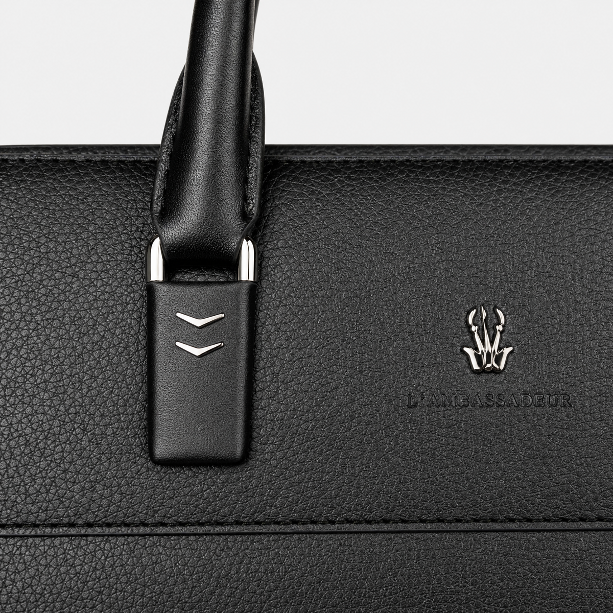 Sac Cuir Ordinateur Homme, coloris Noir, détail
