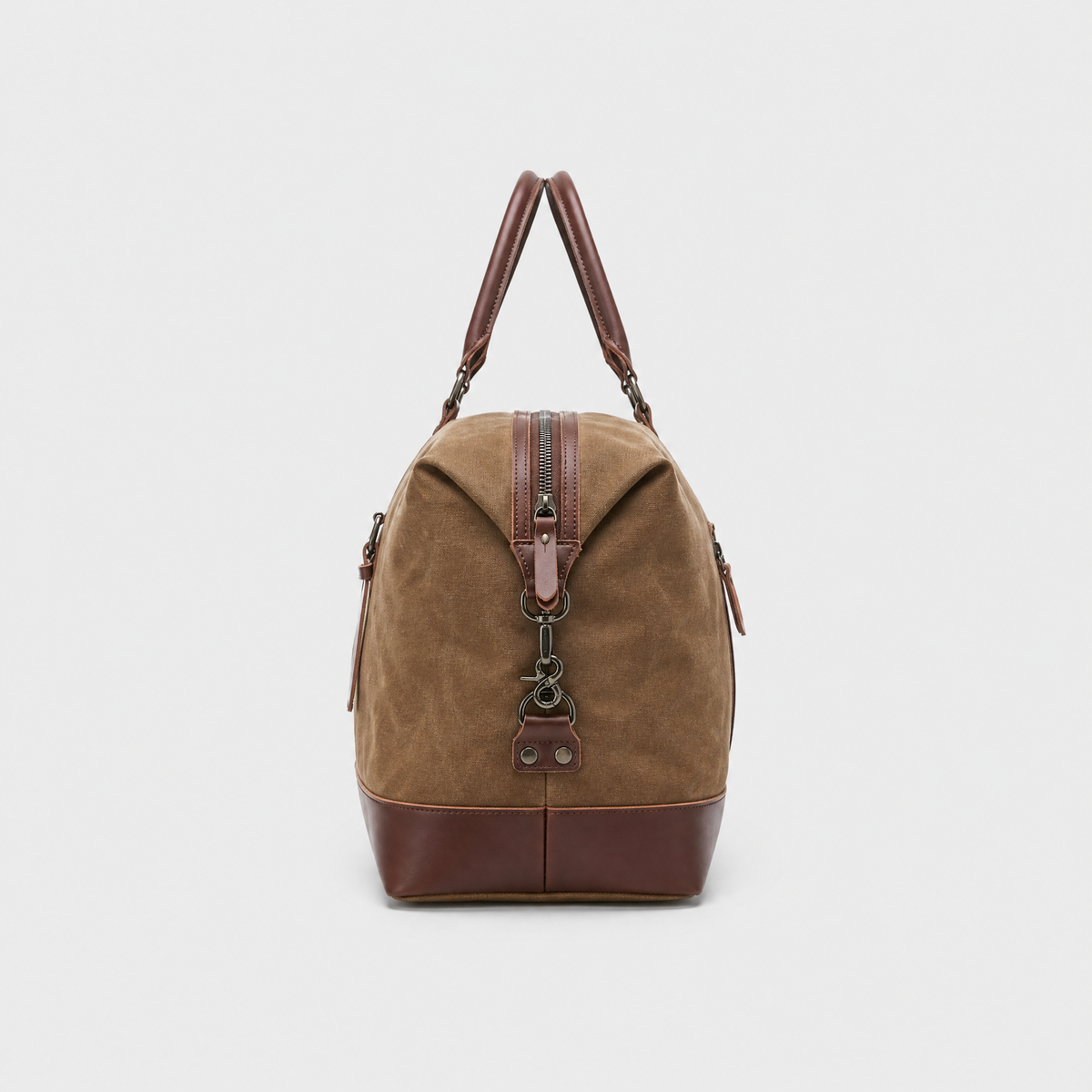 Sac de Voyage Homme Cuir Synthetique Vintage, coloris Cafe, vue de profil