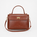 Sac Besace Cuir Femme, coloris Café, vue de face