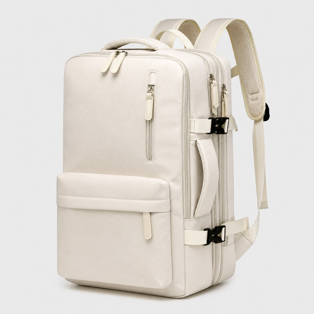 Sac à Dos Extensible, coloris Beige, vue trois quarts