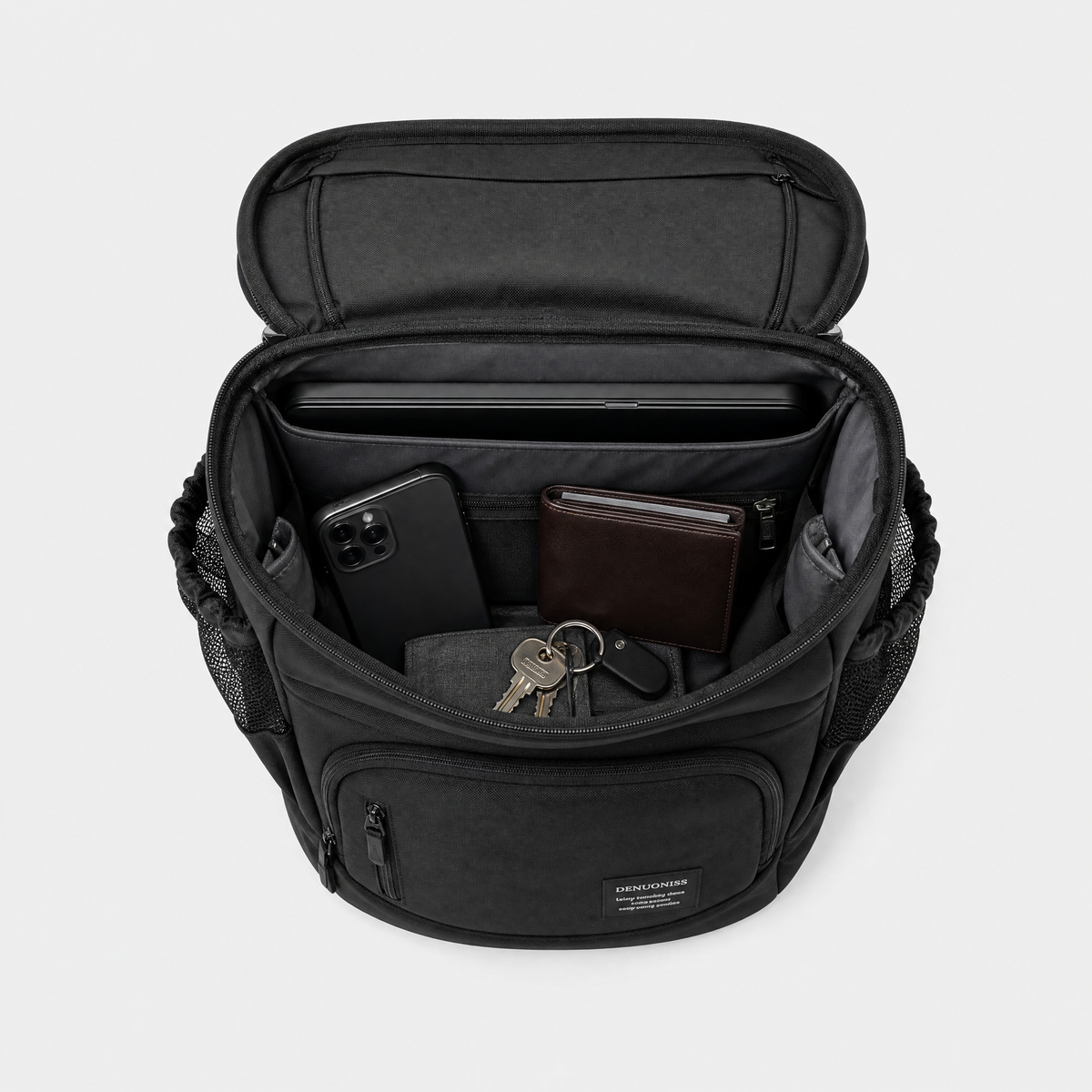 Sac à Dos Isotherme 30L, coloris Noir, sac ouvert