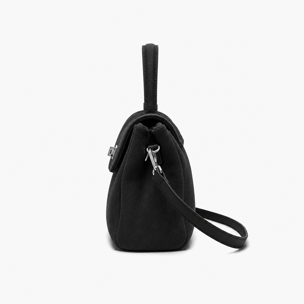 Sac à Main Daim, coloris Noir, vue latérale