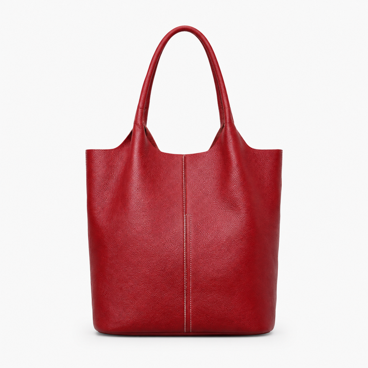 Sac Cabas Cuir Femme, coloris Bordeaux, vue de face