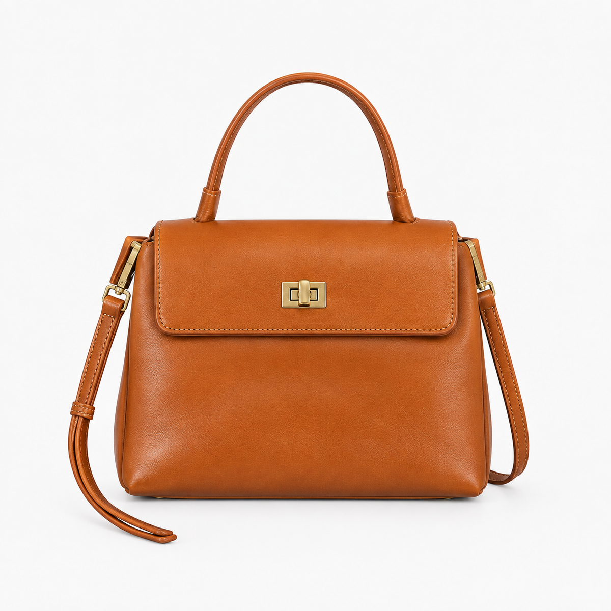 Sac Besace Cuir Femme, coloris Marron, vue de face