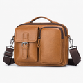 Sac Homme Bandoulière Cuir, coloris Marron clair, vue de face