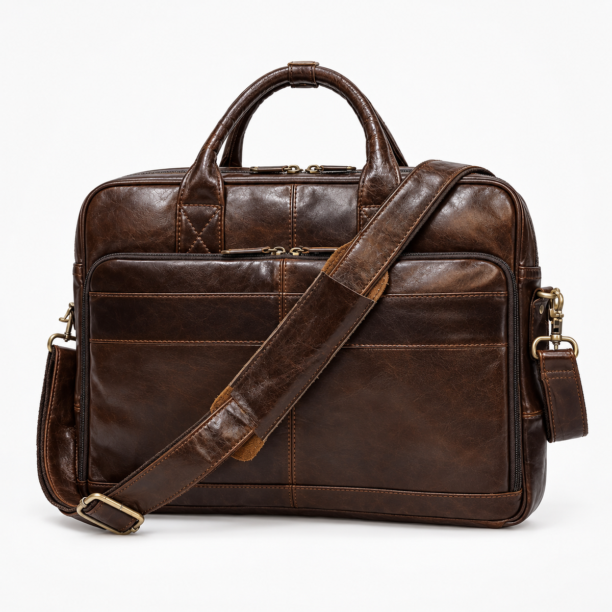Sac pour Ordinateur Homme, coloris Café (40 cm), vue de face