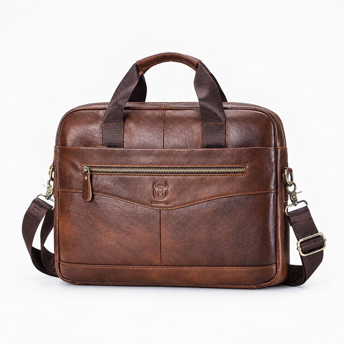Sacoche Ordinateur Homme, coloris Marron, vue de face