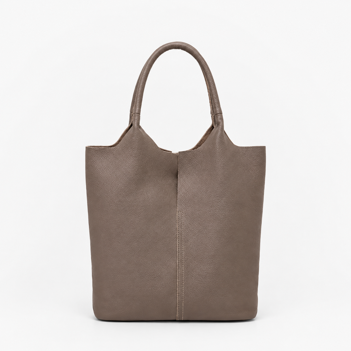 Sac Cabas Cuir Femme, coloris Gris éléphant, vue de face