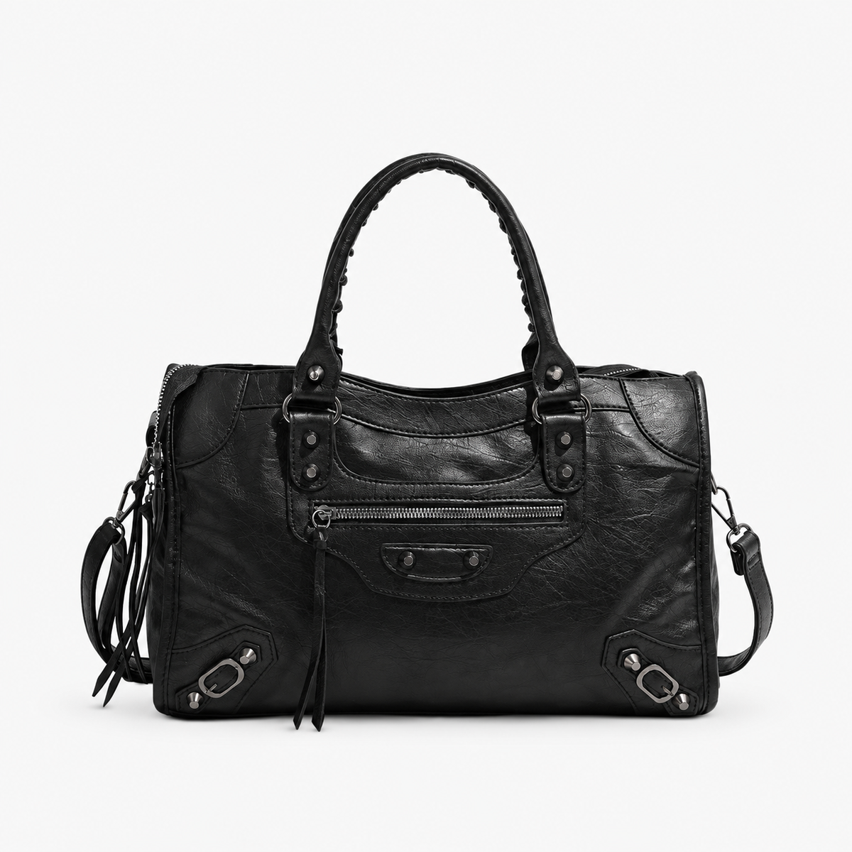 Sac à Main Noir Bandoulière, coloris Noir, vue de face
