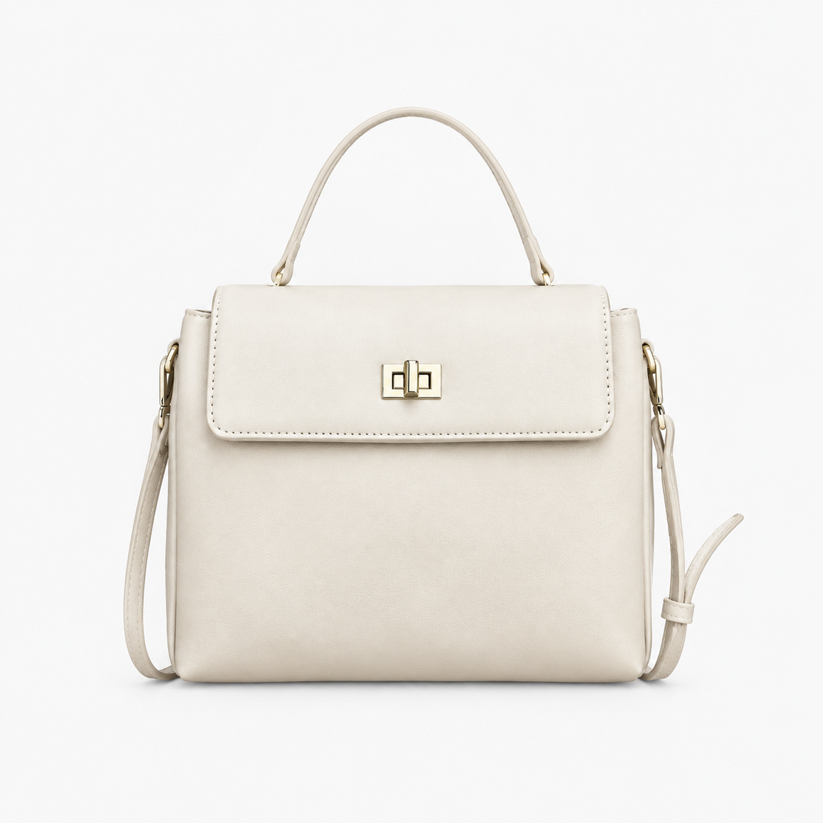 Sac Besace Cuir Femme, coloris Blanc, vue de face
