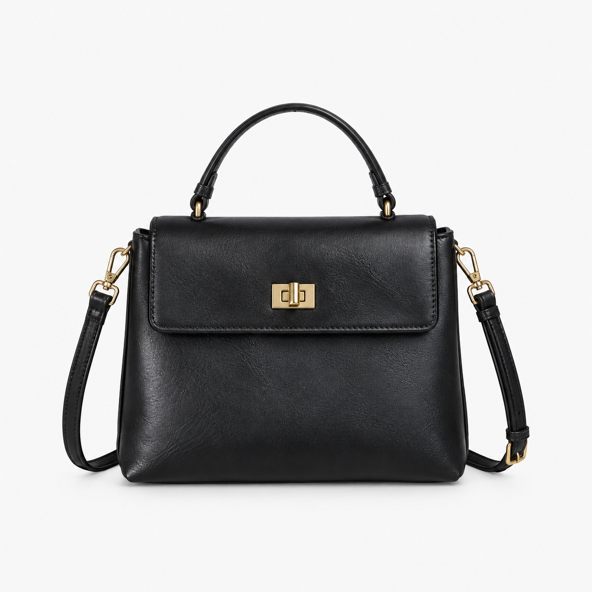 Sac Besace Cuir Femme, coloris Noir, vue de face