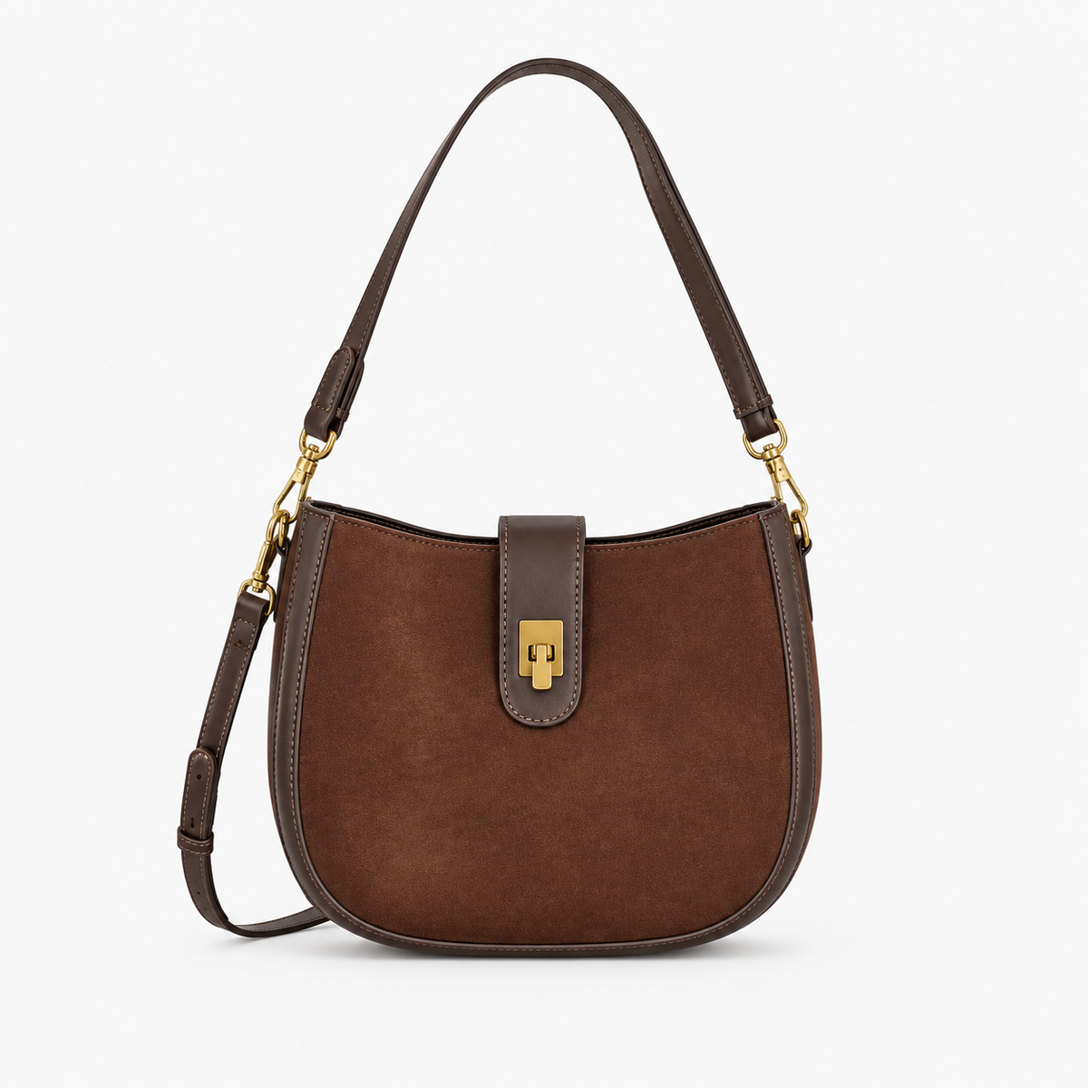 Sac Porté Épaule Femme, coloris Café, vue de face