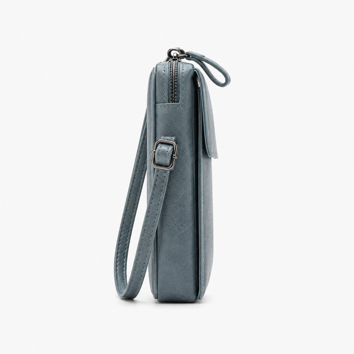 Pochette Bandoulière Téléphone, coloris Bleu, vue latérale