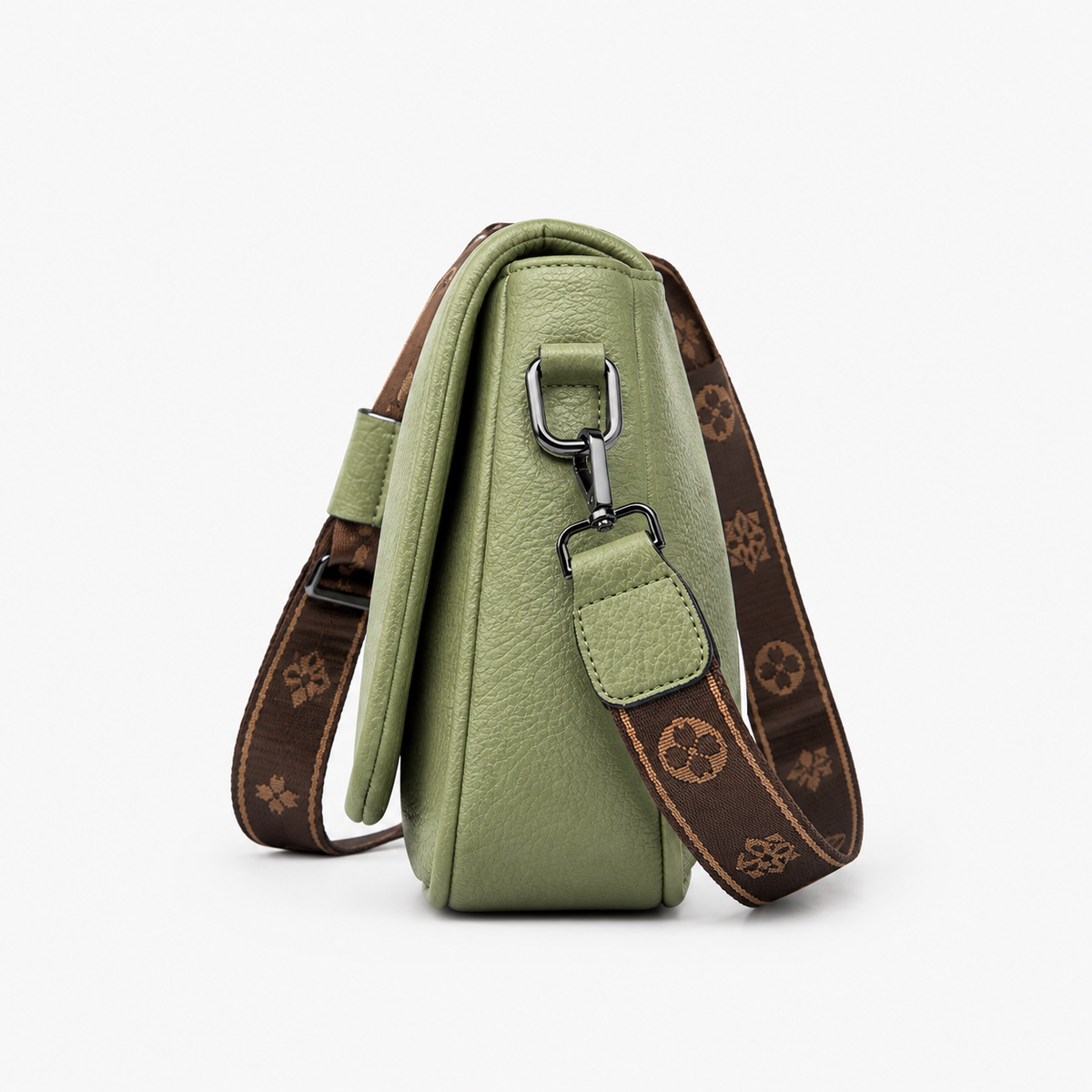 Sac Cuir Femme, coloris Vert, vue latérale