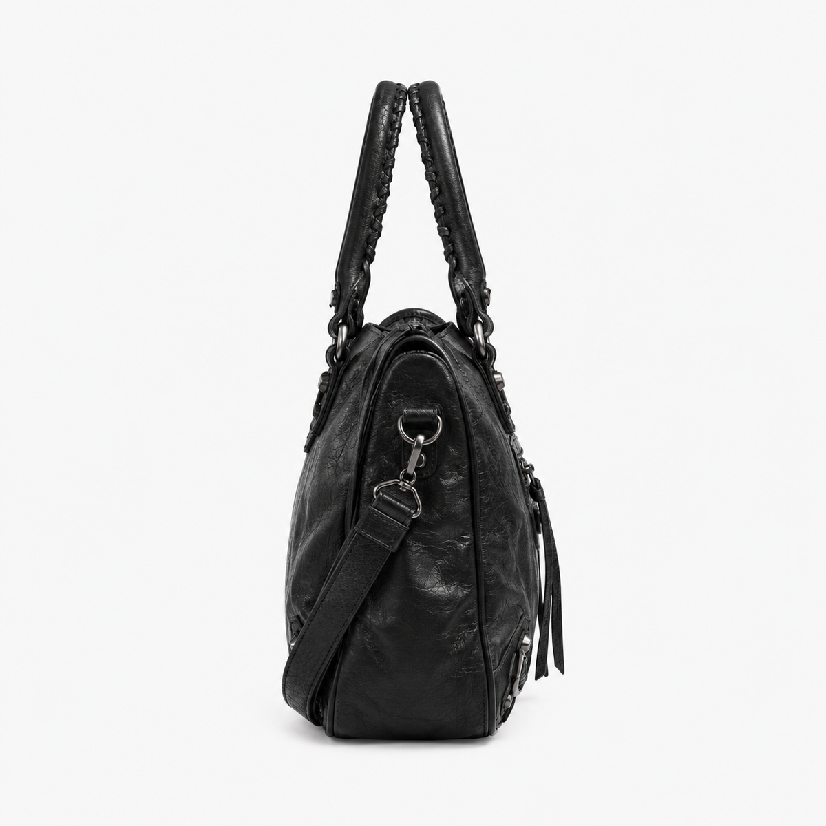 Sac à Main Noir Bandoulière, coloris Noir, vue latérale