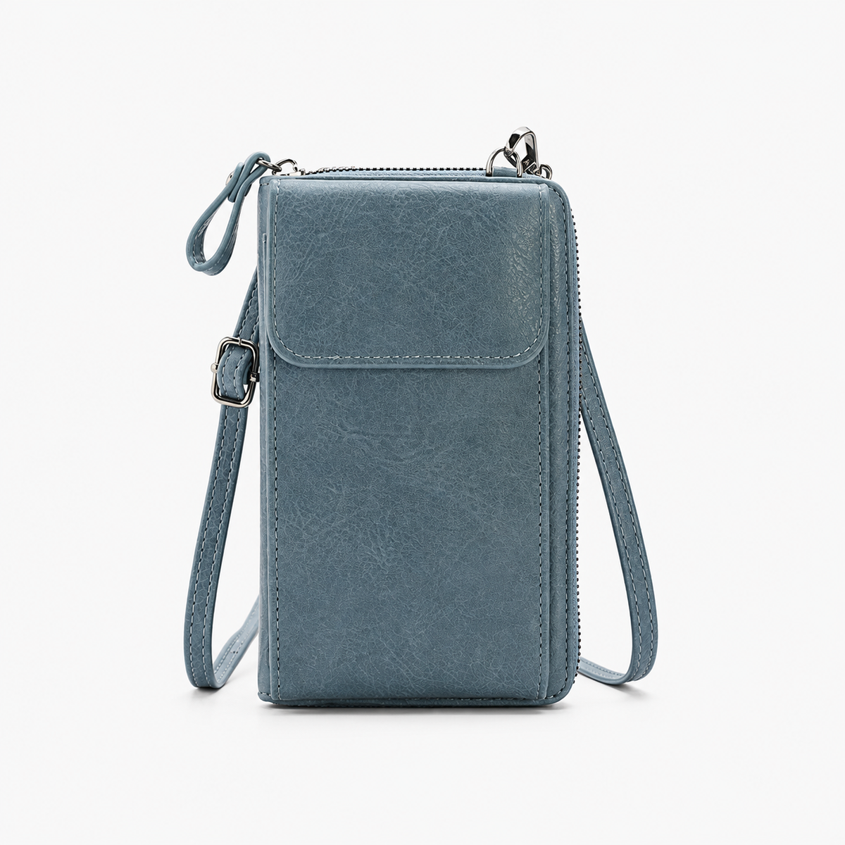 Pochette Bandoulière Téléphone, coloris Bleu, vue de face