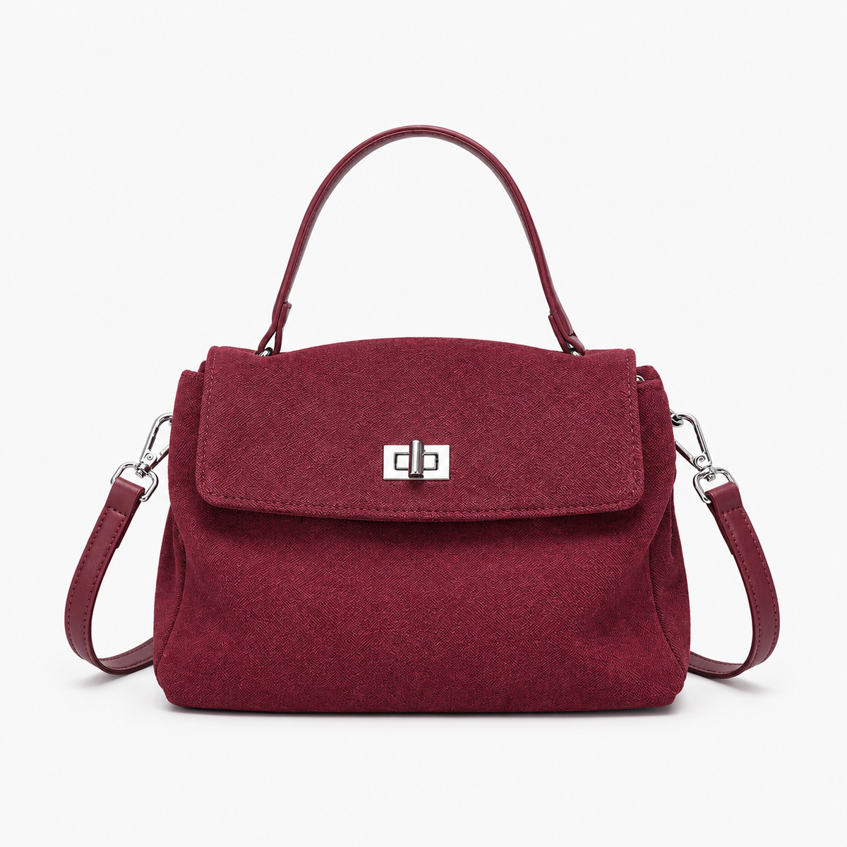 Sac à Main Daim, coloris Rouge, vue de face
