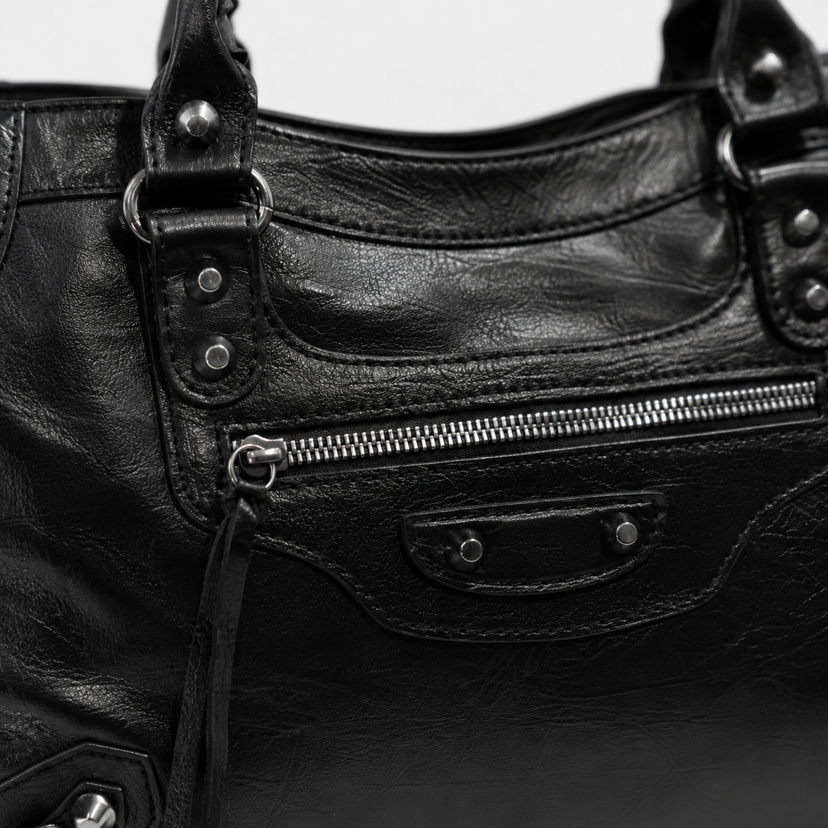 Sac à Main Noir Bandoulière, coloris Noir, détail