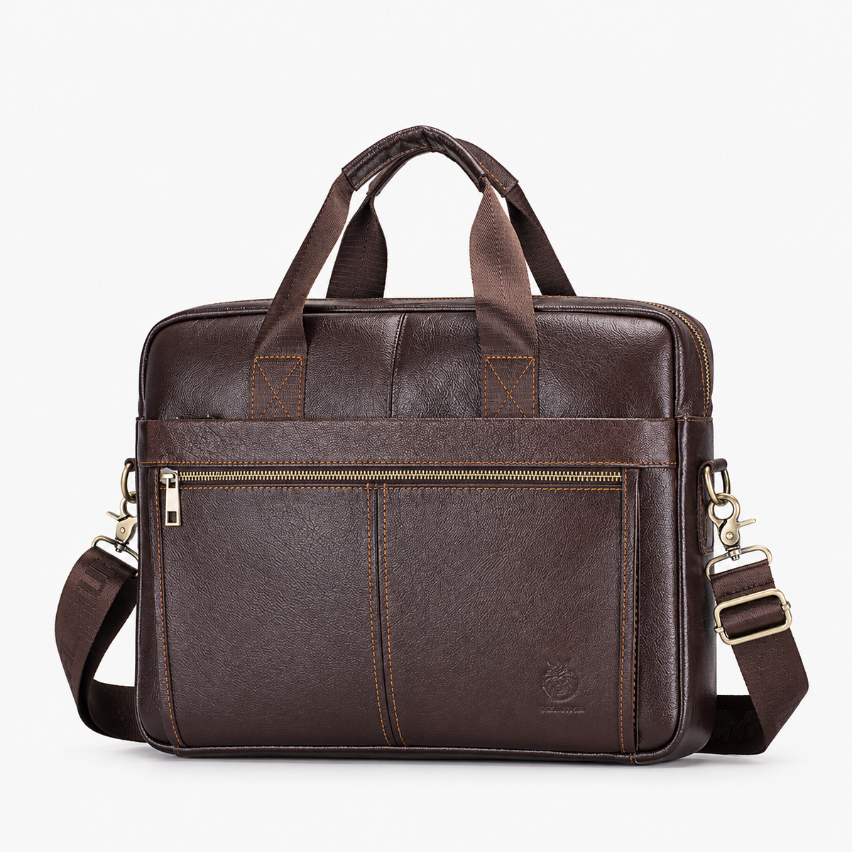 Porte Document Homme Cuir, coloris Café, vue de face