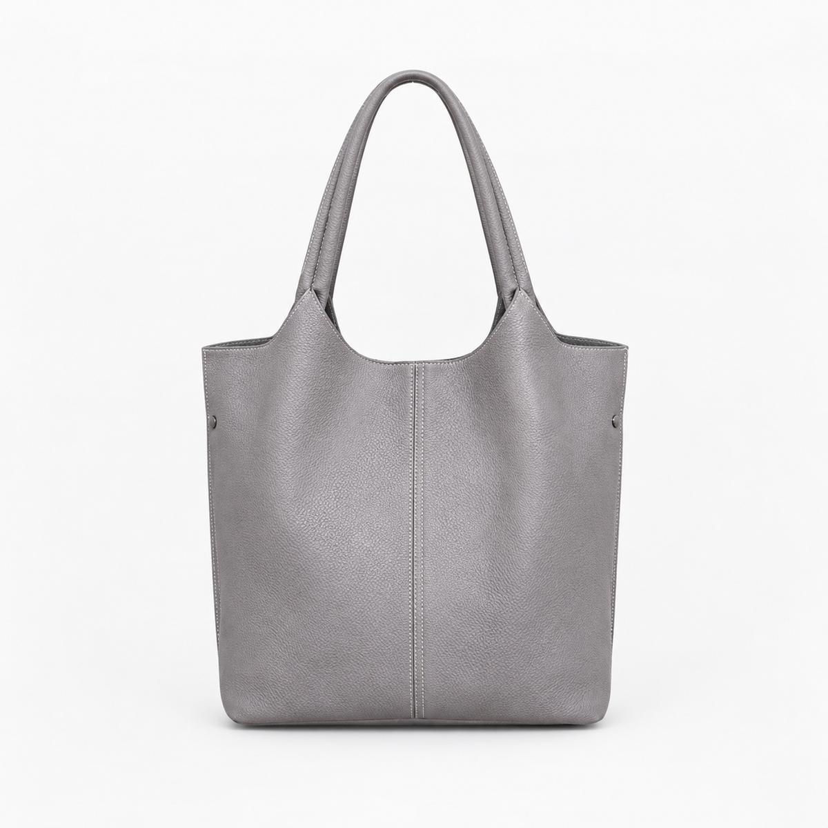 Sac Cabas Cuir Femme, coloris Gris, vue de face
