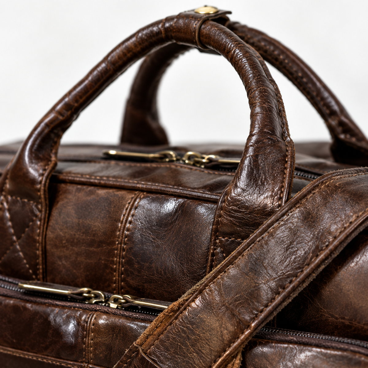Sac pour Ordinateur Homme, coloris Café (40 cm), détail