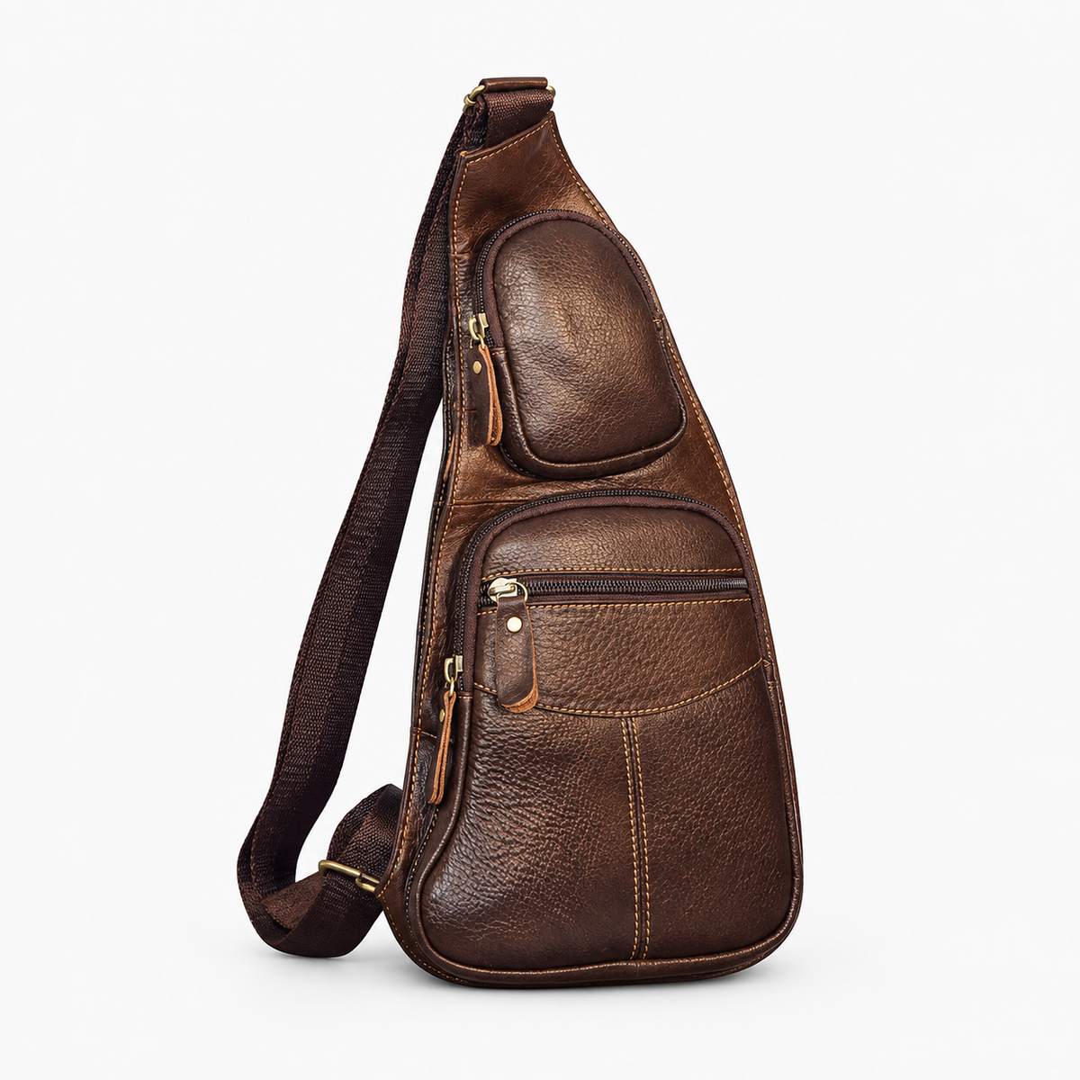 Sacoche Banane Homme, coloris Café, vue de face