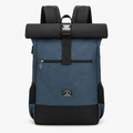 Sac à Dos Roll Top, coloris Bleu avec logo, vue de face